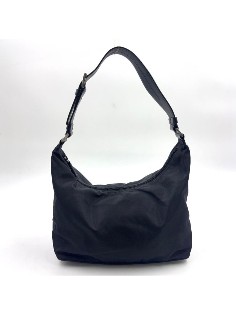 Prada Tessuto Nylon Leather Black Bag Silver